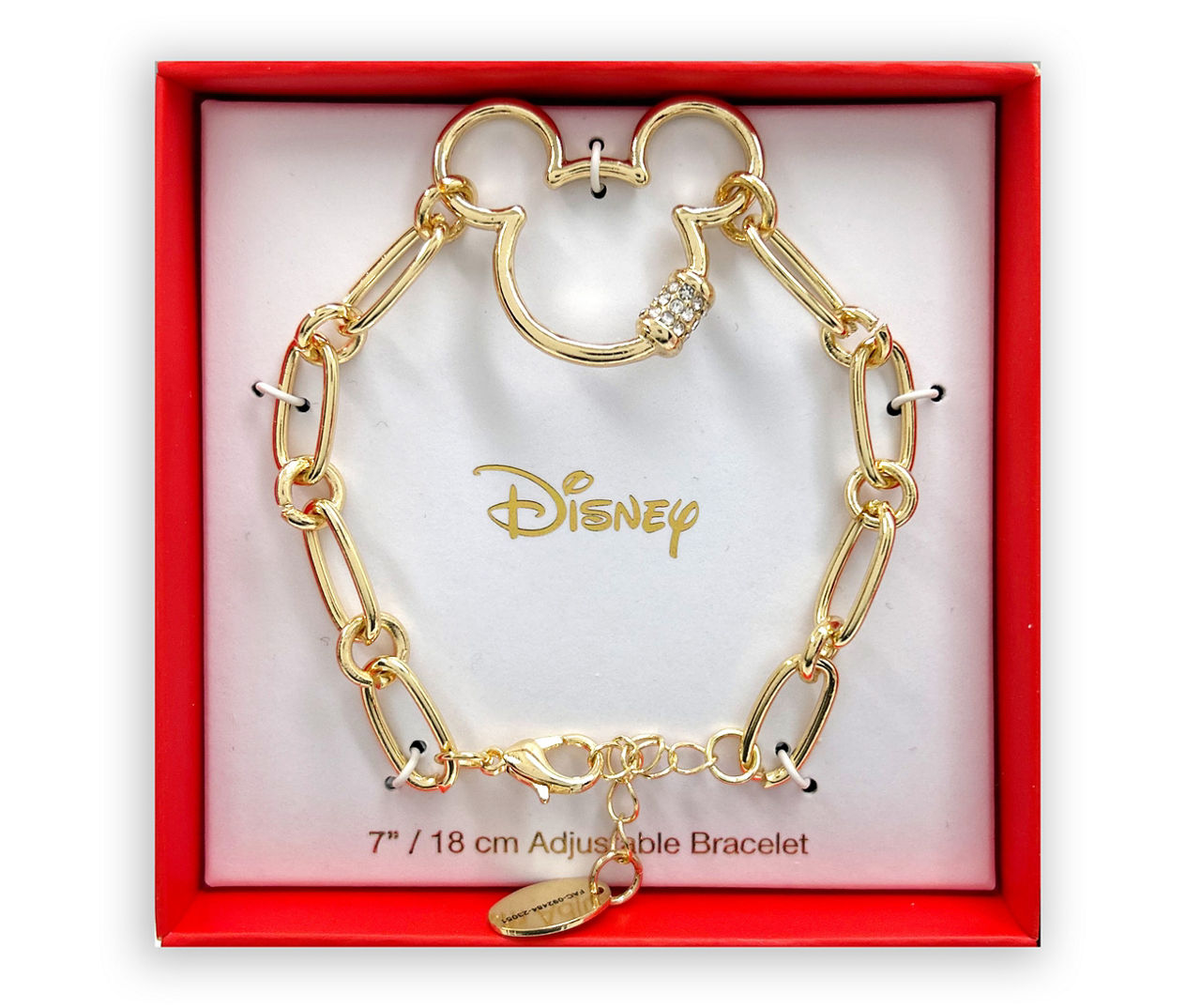 Disney Crystal & Goldtone Mickey Mouse Chain Link Bracelet | Big Lots