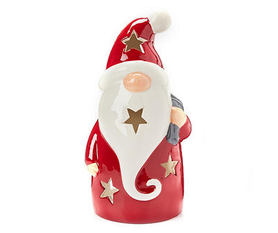 Santa's Workshop Santa Gnome Ceramic Tealight Candle Holder