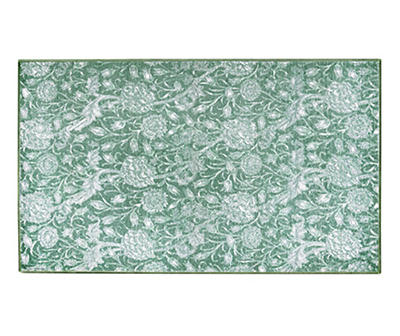 My Magic Carpet Kalini Green Floral Washable Area Rug, (3' x 5')