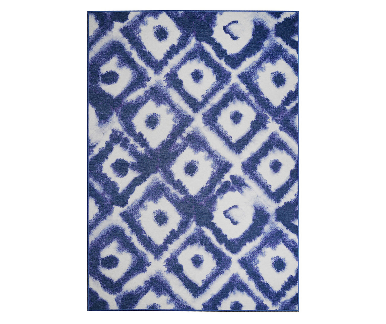 My Magic Carpet Shibori Blue & White Geometric Washable Area Rug Big Lots