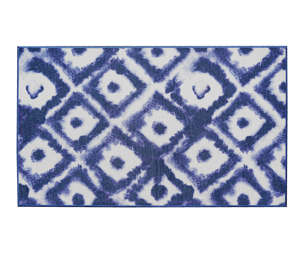 My Magic Carpet Shibori Blue & White Geometric Washable Area Rug Big Lots