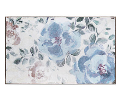 My Magic Carpet Sasha Blue & Cream Floral Washable Area Rug, (3' x 5')