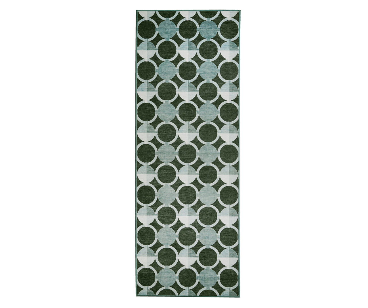 My Magic Carpet Dula Dark Sage Green Circle Washable Runner Rug, (2.5