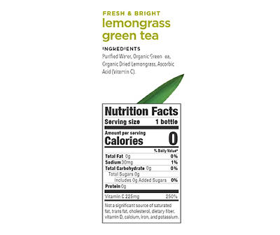 Unsweetened Lemongrass Green Tea, 16.9 Oz.