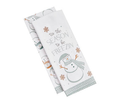 Frosted Forest "Freezin" White 2-Piece Kitchen Towel Set