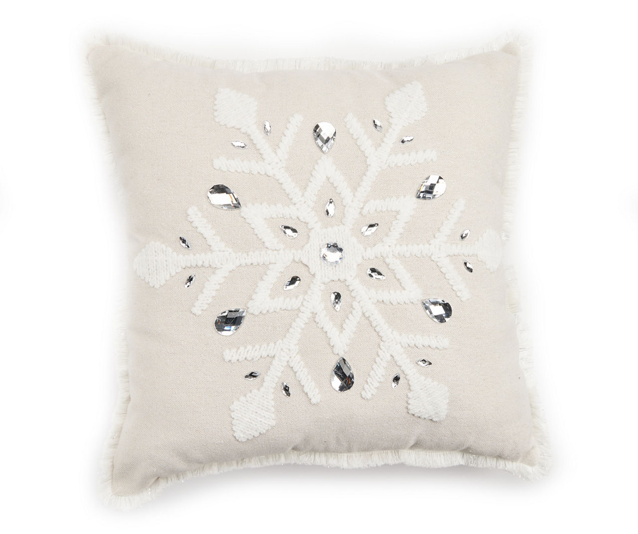 Ivory Laser Cut Wool Christmas Snowflake Decorative Throw Pillow Cover  23x23 + Reviews