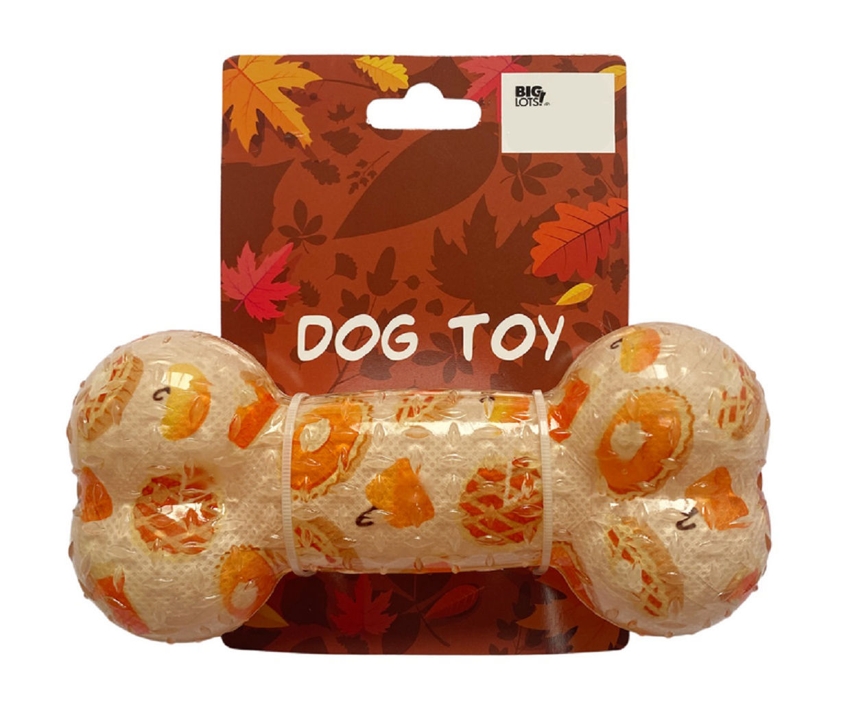 Fall Pie Print Bone Squeaker Dog Toy