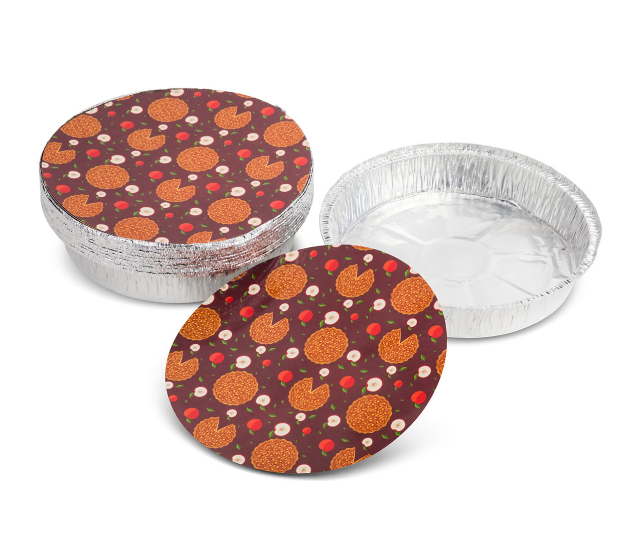 Apple Pie Round Foil Food Storage Tins, 12-Pack