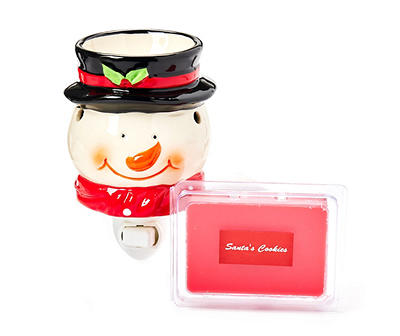 Snowman Plug-In Wax Warmer with Santa's Cookies Wax Melts