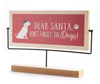 "Dear Santa" Dog & Paw Print Flip Tabletop Decor