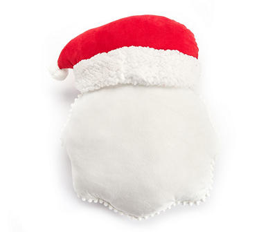 Santa's Workshop Red Santa Shaped Throw Pillow