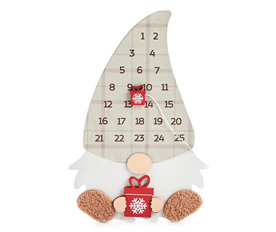 Gnome Holding Present Wall Countdown Calendar
