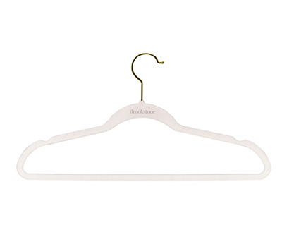 White & Gold Velvet Hangers, 25-Pack