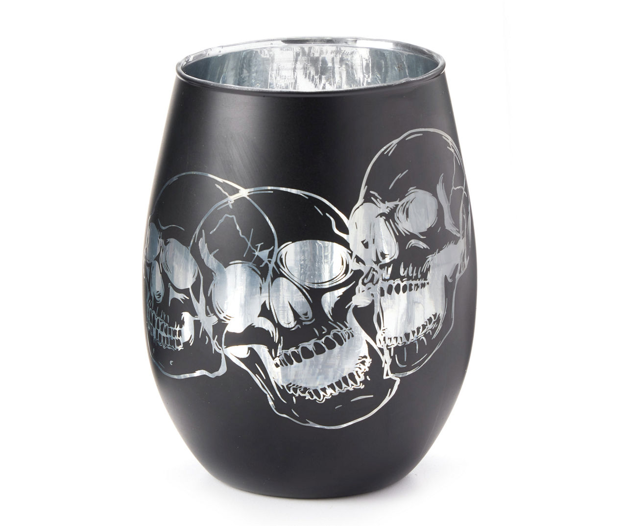 Wine Glass - Stemless - Black Skull - Maze Home Store