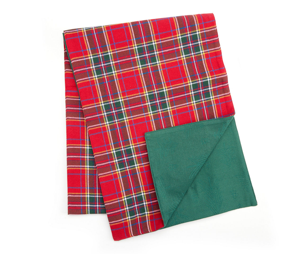 Santa's Green Plaid Reversible Table Runner Big Lots