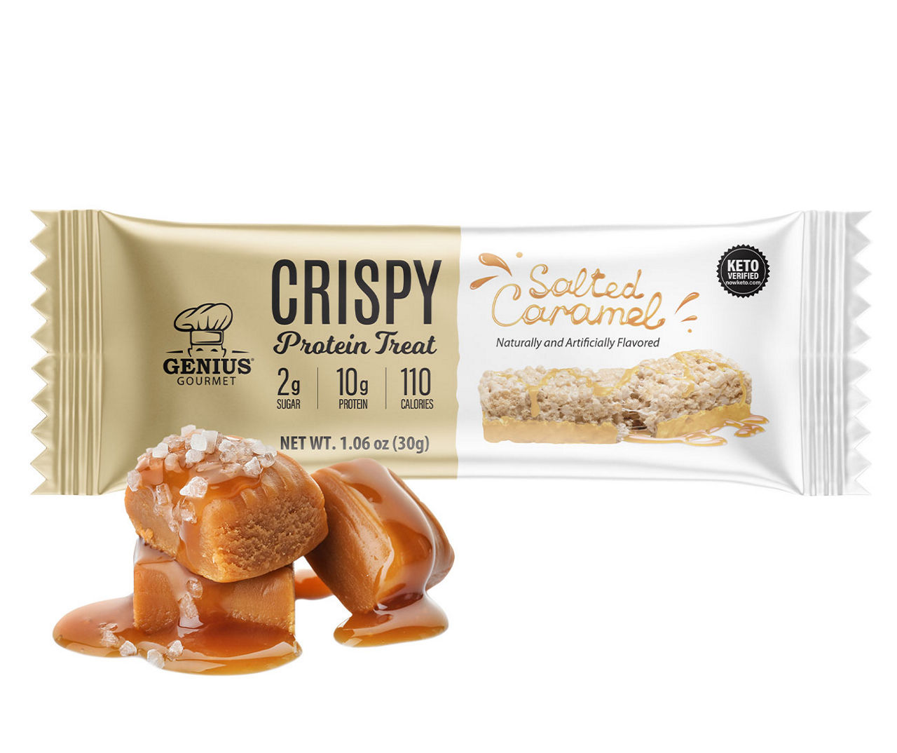 Salted Caramel Crispy Protein Treat, 10-Pack