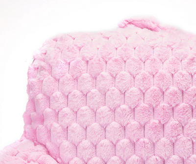Light Pink Zigzag Stripe Fuzzy Bed Rest Pillow