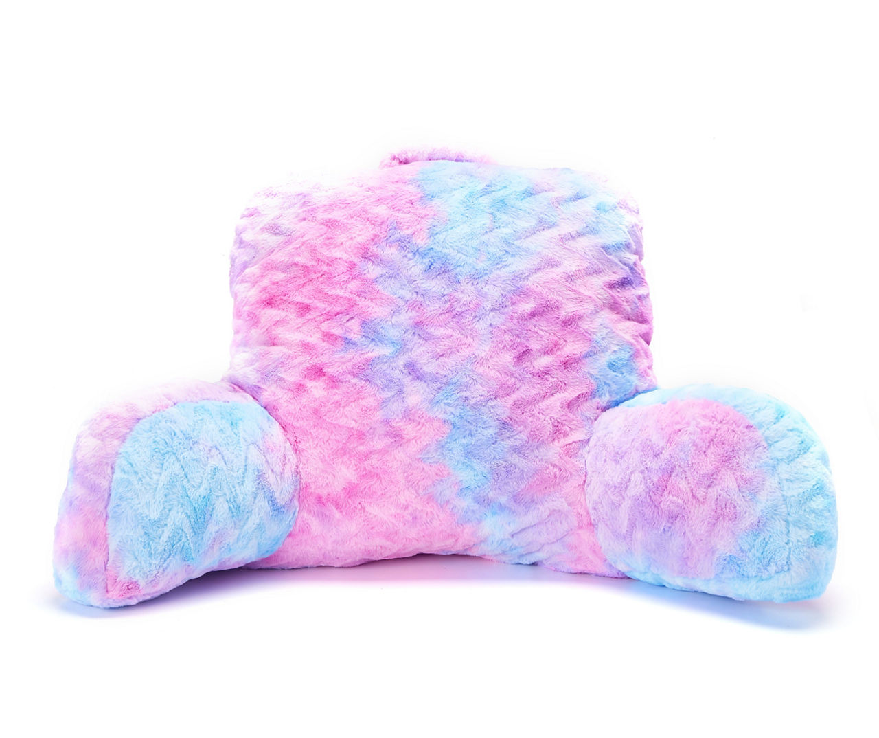 Pastel Tie-Dye Zigzag Faux Fur Bed Rest Pillow