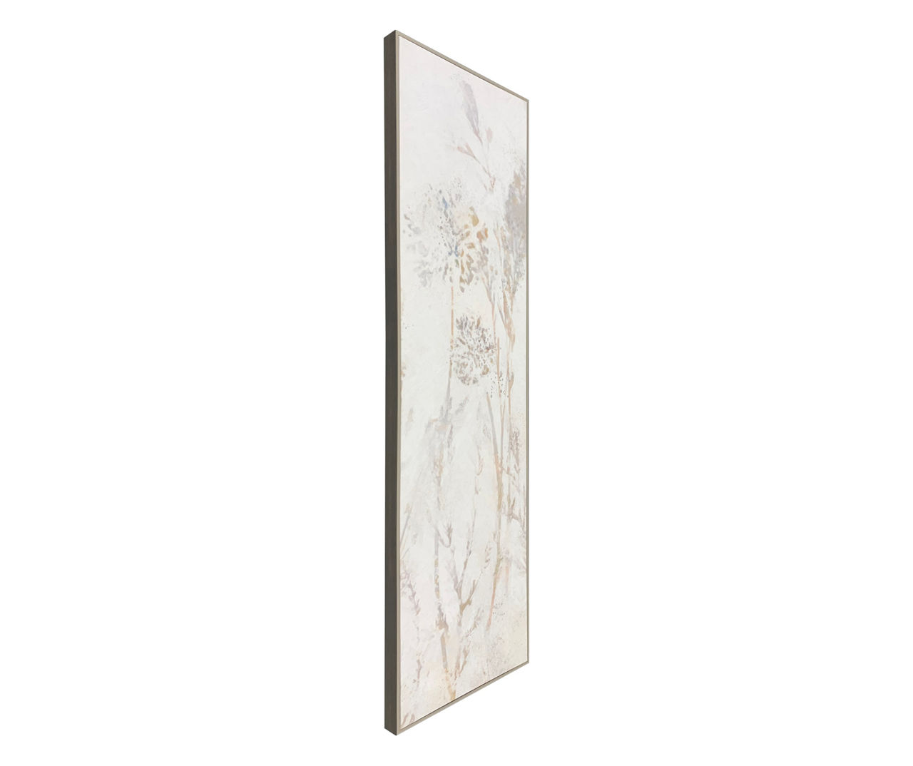 White Wildflowers Framed Wall Canvas, (12" x 43")