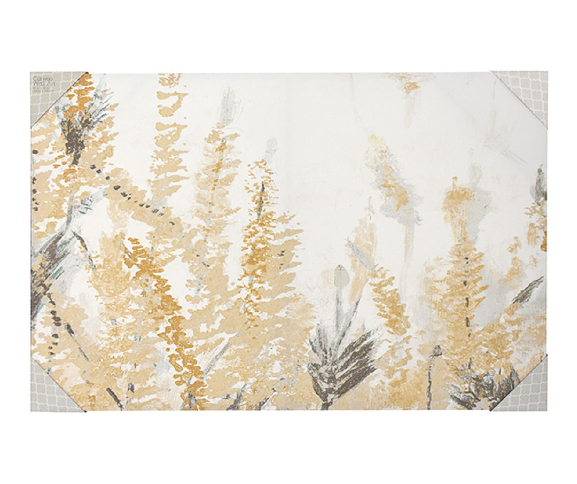 Gray & Gold Pampas Grass Canvas Art Big Lots