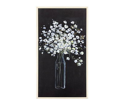 Simple Flower Bouquet in Vase Framed Wall Canvas, (15.5" x 28")