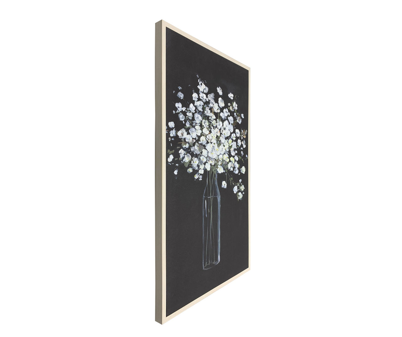 Simple Flower Bouquet in Vase Framed Wall Canvas, (15.5" x 28")