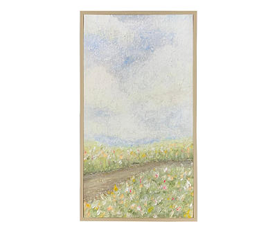 Pastel Floral Landscape Framed Wall Canvas, (15.5" x 28")