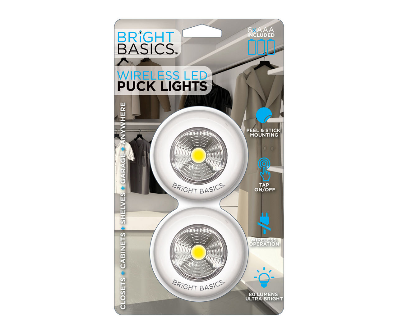 Bright Basics 2 Pack Ultra Bright Wireless Light Bars w/ Remote