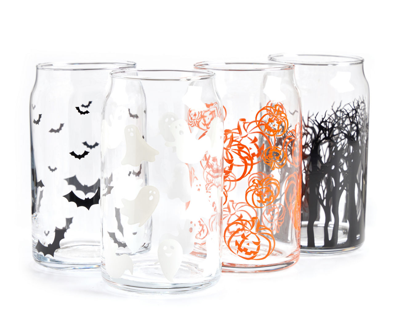 Halloween Beer Can Glass/bats Glass Can/halloween Glass 
