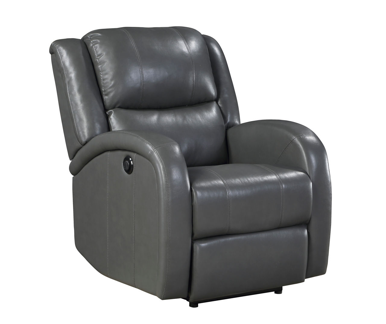 Foxcroft Gray Faux Leather Power Recliner | Big Lots