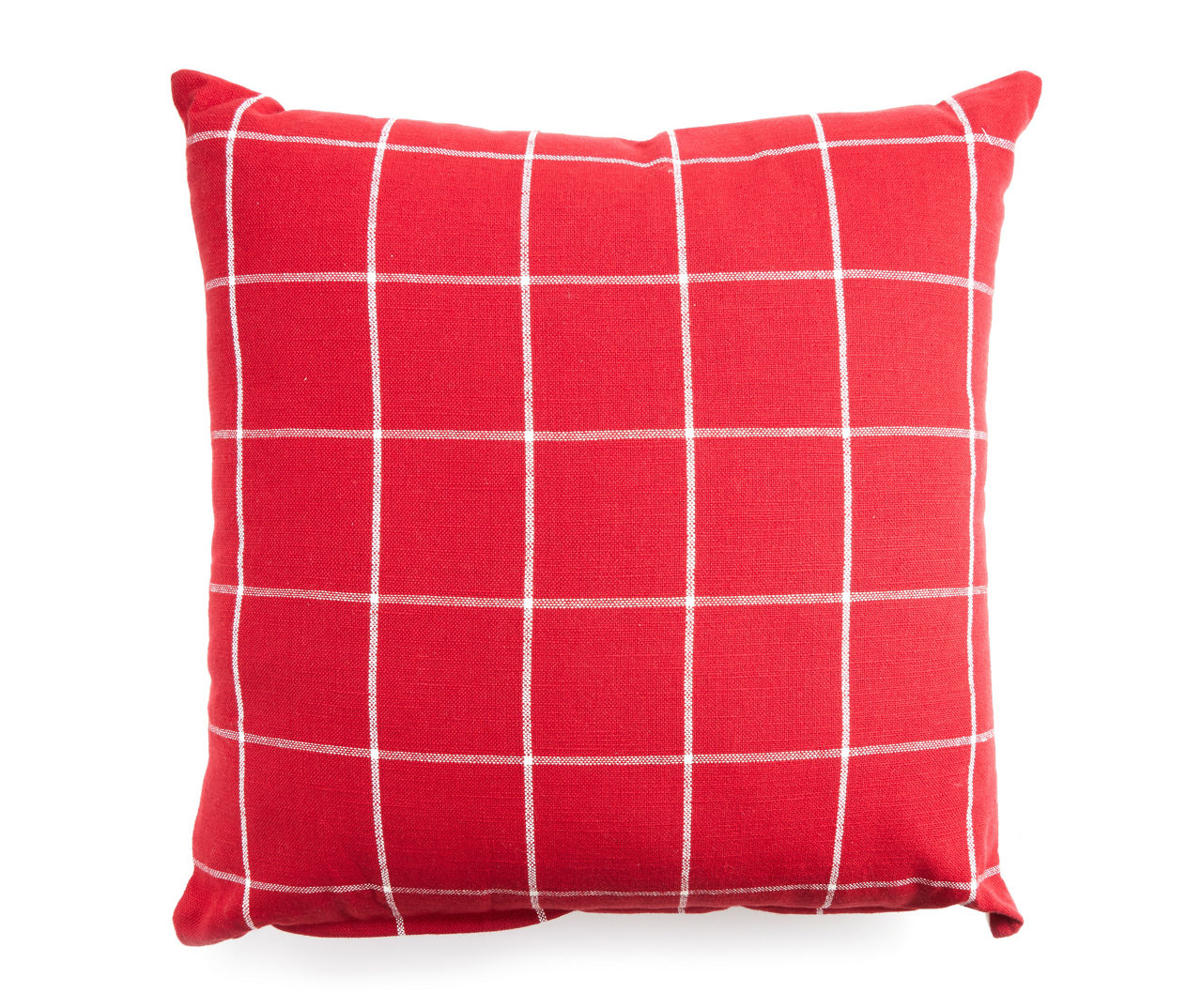 Set of 2 Christmas Throw Pillows White Black Red Buffalo Check Plaid 18x18”  TREE