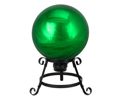 10" Emerald Mirrored Glass Gazing Ball