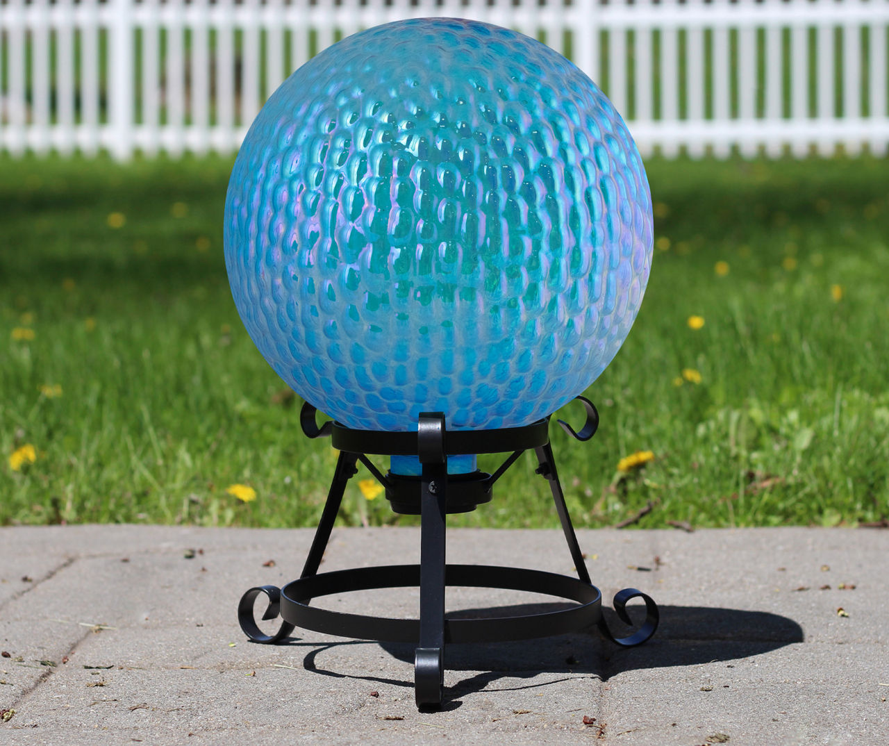 10" Blue & Purple Iridescent Glass Gazing Ball