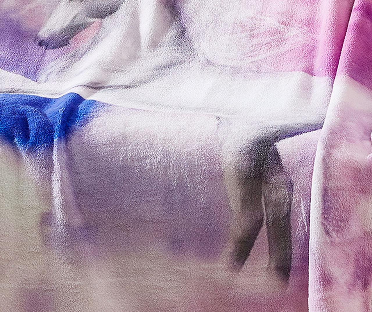 Purple Crescent Unicorn Fleece Raschel Throw, (50" x 60")