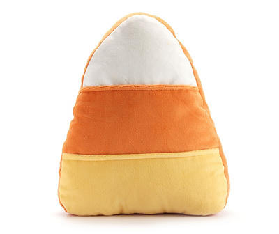 Orange & Yellow Candy Corn Shaped Throw Pillow