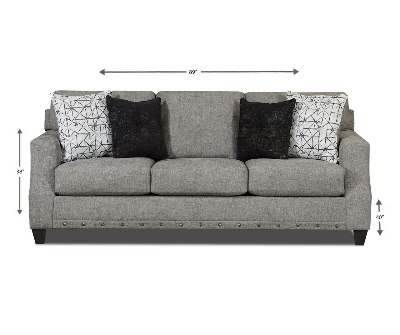 Broyhill Alexandria Gray Chenille Sofa | Big Lots