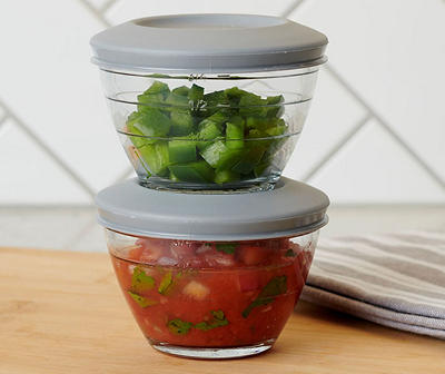 Glass Cooking Prep Cup with Lid