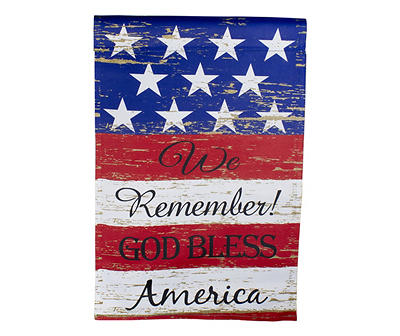 12.5" x 18" We Remember God Bless America Patriotic Garden Flag