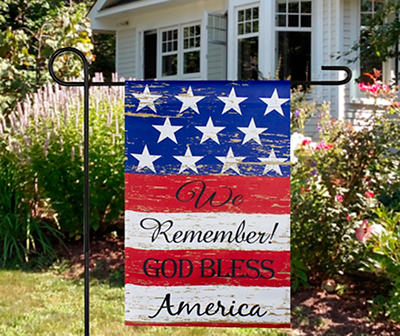 12.5" x 18" We Remember God Bless America Patriotic Garden Flag