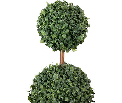 38" Boxwood Triple Ball Topiary in Plastic Pot