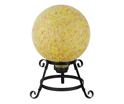 10" Orange & Yellow Speckled Glass Gazing Ball