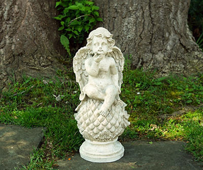 18" Cherub Sitting on Finial Statue
