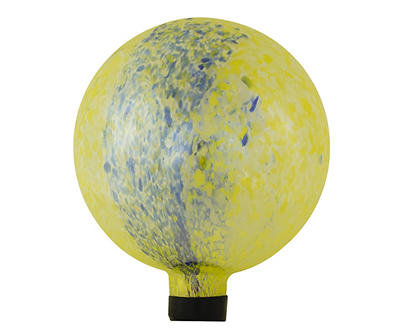 10" Yellow & Blue Speckled Glass Gazing Ball