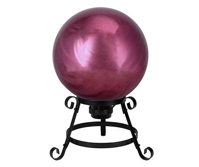 10" Burgundy Mirrored Glass Gazing Ball