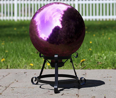 10" Burgundy Mirrored Glass Gazing Ball