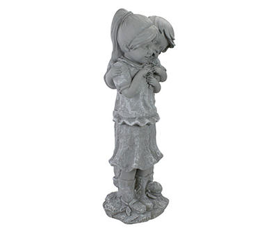 19.5" Boy Hugging Girl Statue