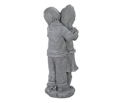 19.5" Boy Hugging Girl Statue