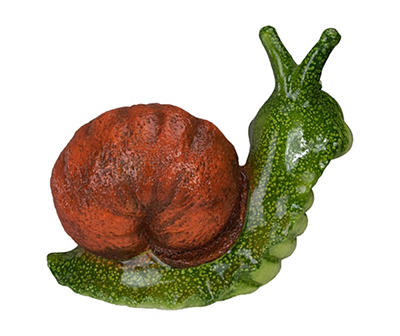 13.5" Green & Brown Snail Statue