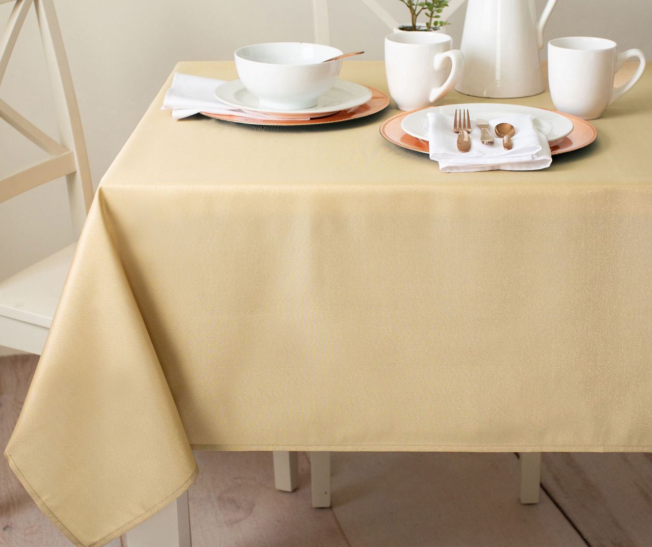 Frosted Forest Gold Metallic Fabric Tablecloth Big Lots