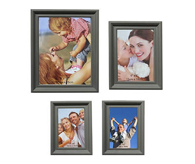 Gray Bevel 4-Piece Picture Frame Set